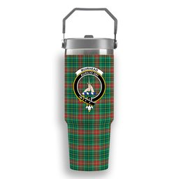 ScotsTee Shop Scottish Muirhead Modern Crest Tartan Flip Straw Tumbler 20oz 30oz