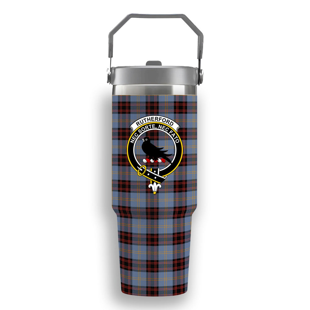 ScotsTee Shop Scottish Rutherford Ancient Crest Tartan Flip Straw Tumbler 20oz 30oz
