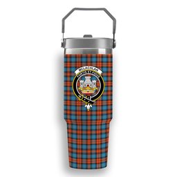 ScotsTee Shop Scottish McLachlan Ancient Crest Tartan Flip Straw Tumbler 20oz 30oz