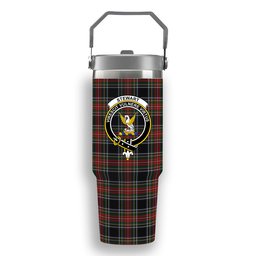 ScotsTee Shop Scottish Stewart Black Crest Tartan Flip Straw Tumbler 20oz 30oz