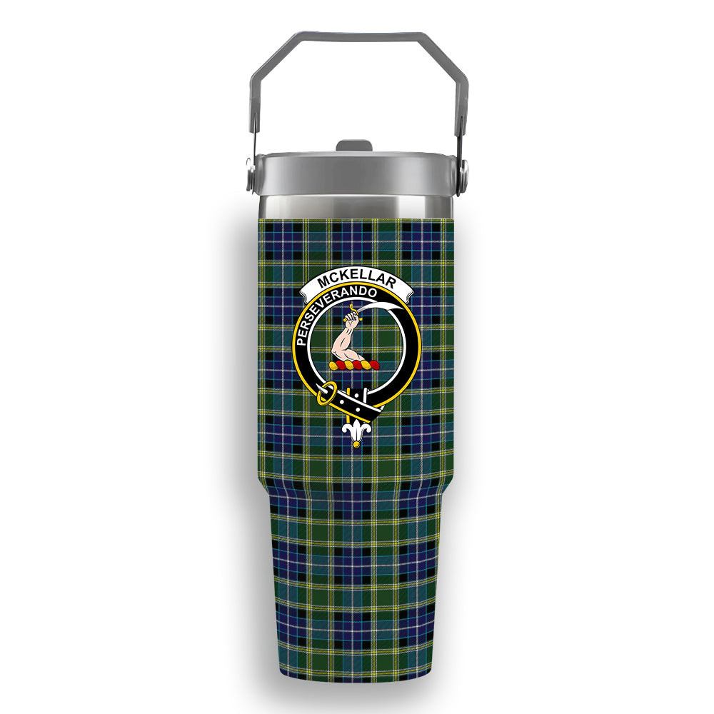 ScotsTee Shop Scottish McKellar Ancient Crest Tartan Flip Straw Tumbler 20oz 30oz