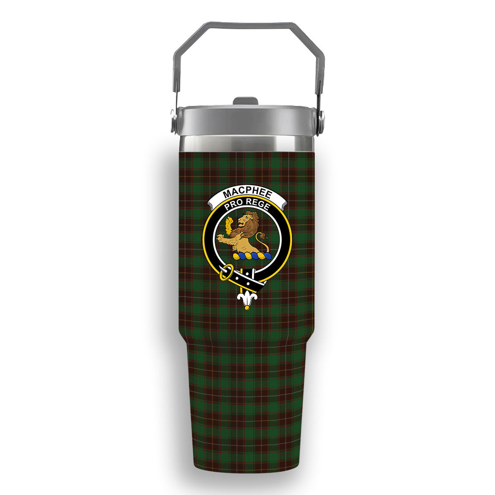 ScotsTee Shop Scottish MacPhee Hunting Crest Tartan Flip Straw Tumbler 20oz 30oz