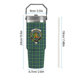 ScotsTee Shop Scottish McThomas Ancient Crest Tartan Flip Straw Tumbler 20oz 30oz