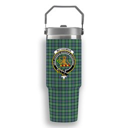 ScotsTee Shop Scottish McThomas Ancient Crest Tartan Flip Straw Tumbler 20oz 30oz