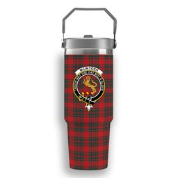ScotsTee Shop Scottish McIntosh Red Modern Crest Tartan Flip Straw Tumbler 20oz 30oz
