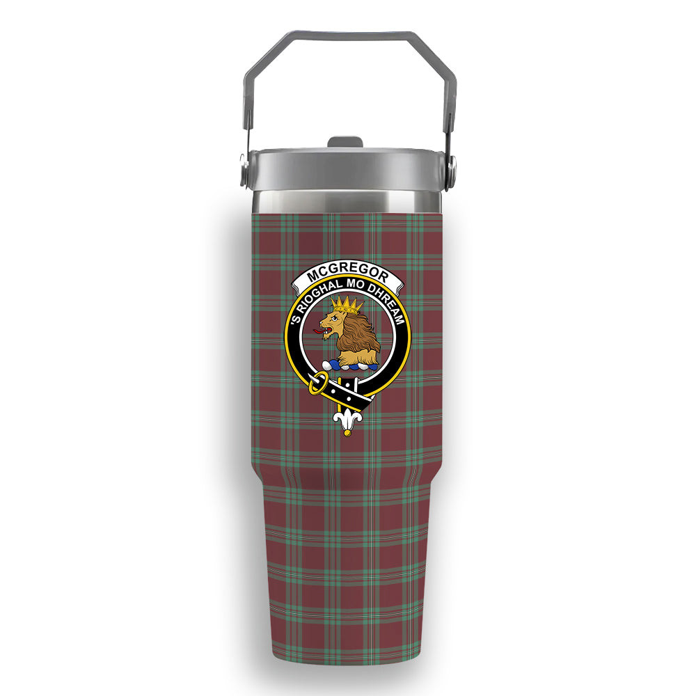 ScotsTee Shop Scottish McGregor Hunting Ancient Crest Tartan Flip Straw Tumbler 20oz 30oz