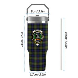 ScotsTee Shop Scottish MacLaren Modern Crest Tartan Flip Straw Tumbler 20oz 30oz