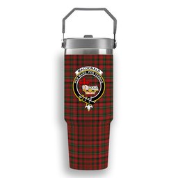 ScotsTee Shop Scottish MacDonald of Staffa 2 Crest Tartan Flip Straw Tumbler 20oz 30oz