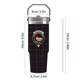 ScotsTee Shop Scottish MacDonald of Clanranald Crest Tartan Flip Straw Tumbler 20oz 30oz