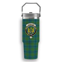 ScotsTee Shop Scottish Johnstone Ancient Crest Tartan Flip Straw Tumbler 20oz 30oz