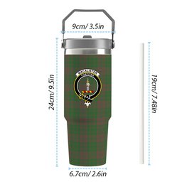 ScotsTee Shop Scottish MacAlister of Glenbarr Hunting Ancient Crest Tartan Flip Straw Tumbler 20oz 30oz