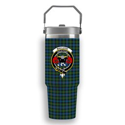 ScotsTee Shop Scottish MacLeod of Skye Crest Tartan Flip Straw Tumbler 20oz 30oz