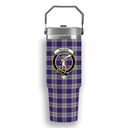 ScotsTee Shop Scottish MacRae Dress Purple 1 Crest Tartan Flip Straw Tumbler 20oz 30oz