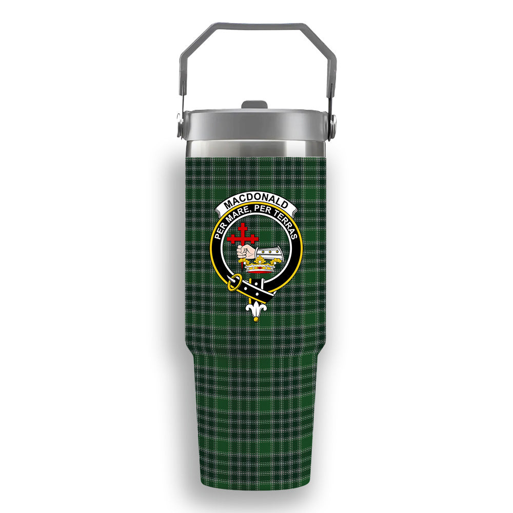 ScotsTee Shop Scottish MacDonald Lord of the Isles Hunting Crest Tartan Flip Straw Tumbler 20oz 30oz