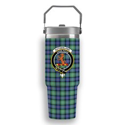 ScotsTee Shop Scottish Sutherland Old Ancient SC Crest Tartan Flip Straw Tumbler 20oz 30oz