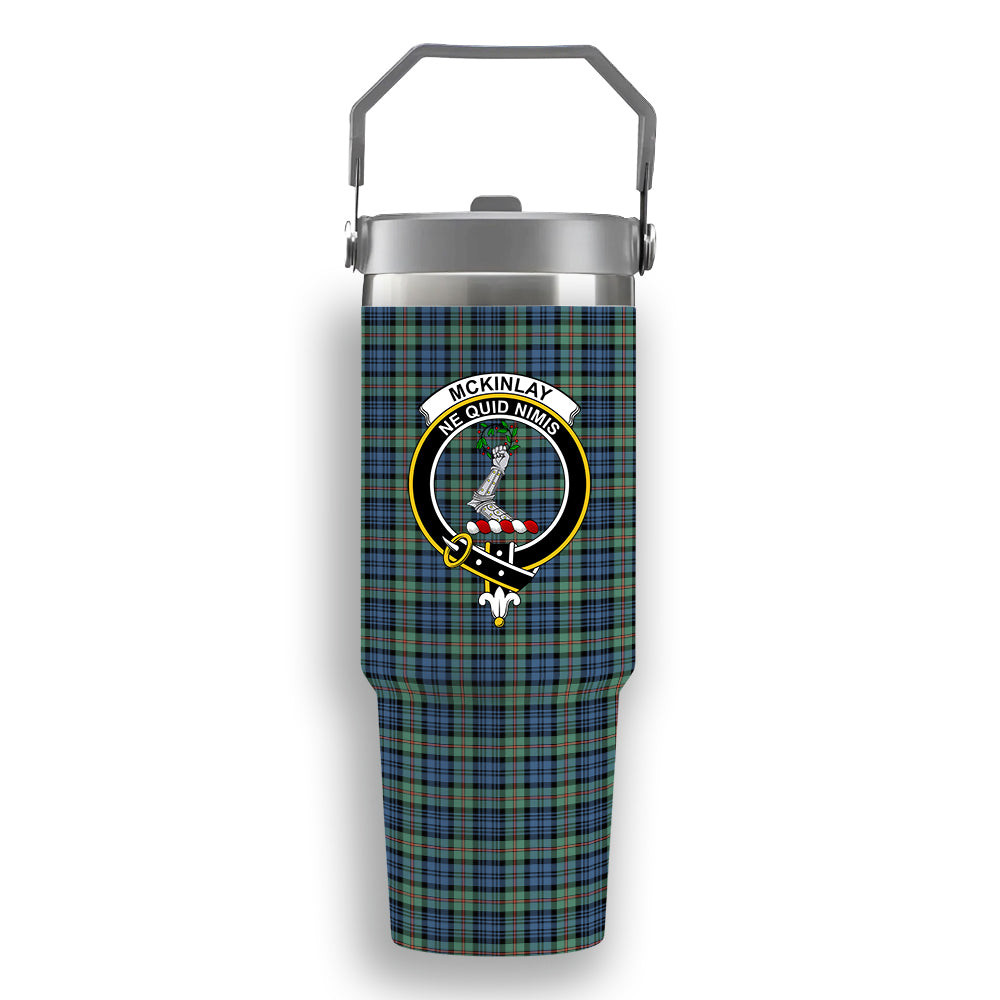 ScotsTee Shop Scottish McKinlay Ancient Crest Tartan Flip Straw Tumbler 20oz 30oz