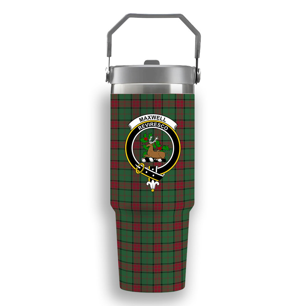 ScotsTee Shop Scottish Maxwell Hunting Modern Crest Tartan Flip Straw Tumbler 20oz 30oz