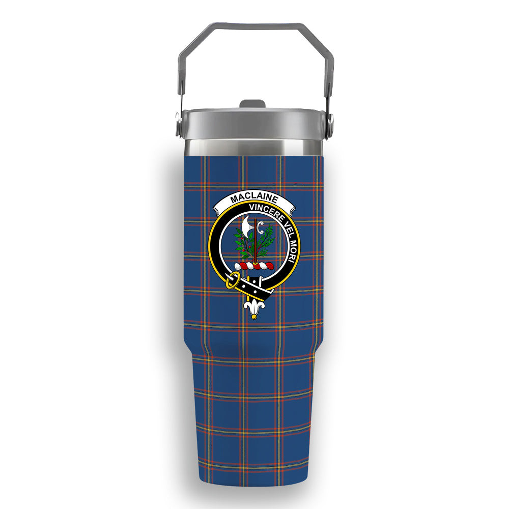 ScotsTee Shop Scottish MacLaine of Loch Buie Hunting Ancient Crest Tartan Flip Straw Tumbler 20oz 30oz