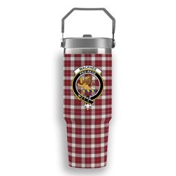ScotsTee Shop Scottish MacPhee Dress Modern Crest Tartan Flip Straw Tumbler 20oz 30oz