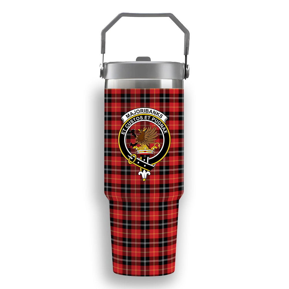 ScotsTee Shop Scottish Marjoribanks SC Crest Tartan Flip Straw Tumbler 20oz 30oz