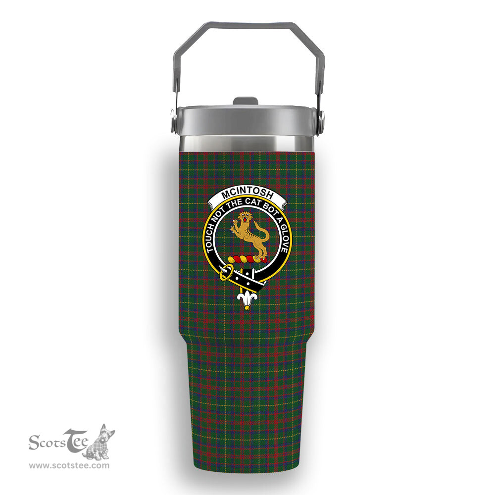 ScotsTee Shop Scottish McIntosh Hunting Crest Tartan Flip Straw Tumbler 20oz 30oz