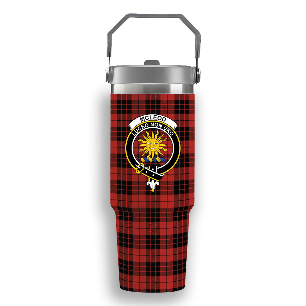 ScotsTee Shop Scottish McLeod of Raasay Ancient Crest Tartan Flip Straw Tumbler 20oz 30oz