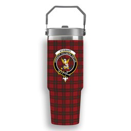 ScotsTee Shop Scottish Stewart of Rothesay 2 Crest Tartan Flip Straw Tumbler 20oz 30oz
