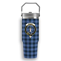 ScotsTee Shop Scottish MacKay Blue Crest Tartan Flip Straw Tumbler 20oz 30oz