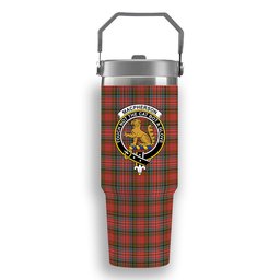 ScotsTee Shop Scottish MacPherson Weathered Crest Tartan Flip Straw Tumbler 20oz 30oz