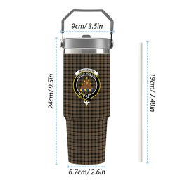 ScotsTee Shop Scottish MacKenzie Hunting Crest Tartan Flip Straw Tumbler 20oz 30oz