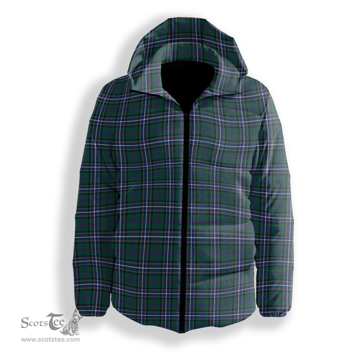 ScotsTee Shop Scottish Alexander of Menstry Hunting Modern Premium Tartan Down Jacket Winter White Duck Down Plaid