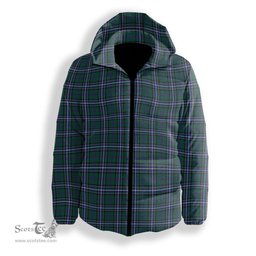 ScotsTee Shop Scottish Alexander of Menstry Hunting Modern Premium Tartan Down Jacket Winter White Duck Down Plaid