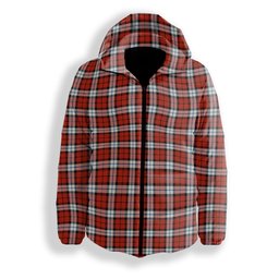 ScotsTee Shop Scottish Brodie Dress Ancient Premium Tartan Down Jacket Winter White Duck Down Plaid