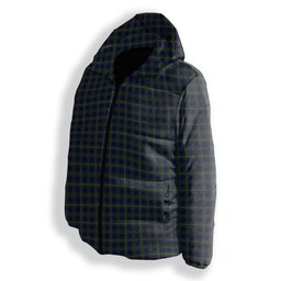 ScotsTee Shop Scottish Bruce of Crionaich Premium Tartan Down Jacket Winter White Duck Down Plaid