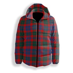 ScotsTee Shop Scottish Black Watch Pipe Band Modern Premium Tartan Down Jacket Winter White Duck Down Plaid
