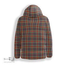 ScotsTee Shop Scottish Bruce of Kinnaird Ancient Premium Tartan Down Jacket Winter White Duck Down Plaid