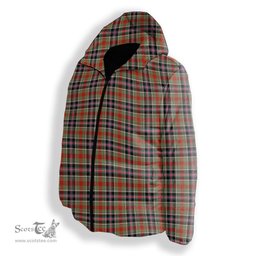 ScotsTee Shop Scottish Bruce of Kinnaird Ancient Premium Tartan Down Jacket Winter White Duck Down Plaid