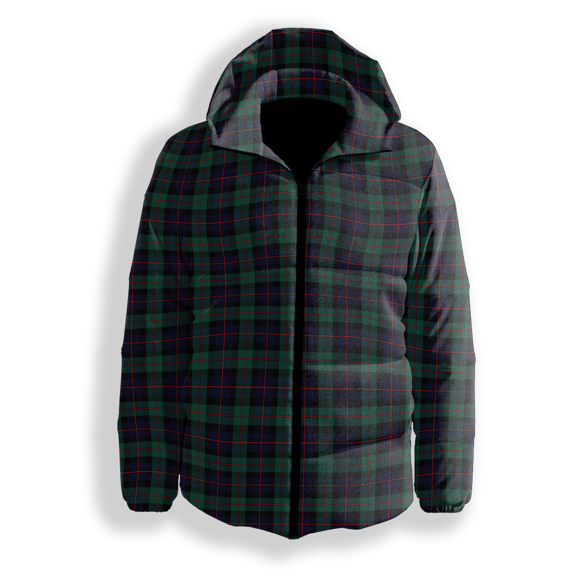 ScotsTee Shop Scottish Black Watch Coarse Kilt Modern Premium Tartan Down Jacket Winter White Duck Down Plaid