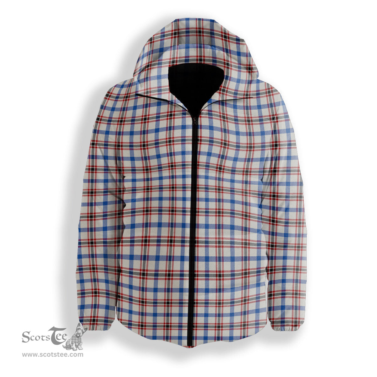 ScotsTee Shop Scottish Boswell Dress Modern Premium Tartan Down Jacket Winter White Duck Down Plaid