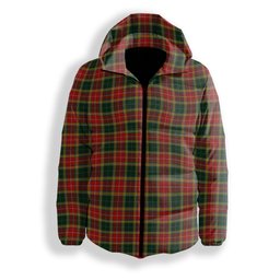 ScotsTee Shop Scottish Buchanan of Leny Premium Tartan Down Jacket Winter White Duck Down Plaid