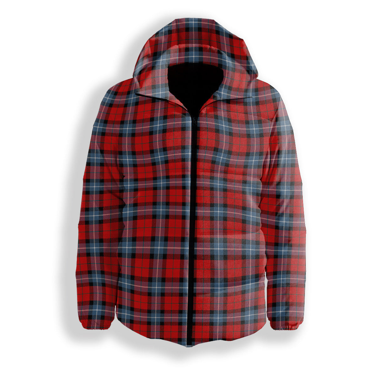 ScotsTee Shop Scottish Baillie of Polkemmet Red Modern Premium Tartan Down Jacket Winter White Duck Down Plaid