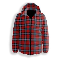 ScotsTee Shop Scottish Baillie of Polkemmet Red Modern Premium Tartan Down Jacket Winter White Duck Down Plaid