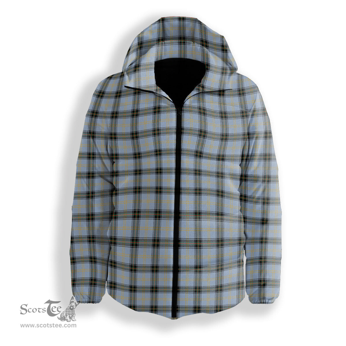 ScotsTee Shop Scottish Bell of the Borders Ancient Premium Tartan Down Jacket Winter White Duck Down Plaid