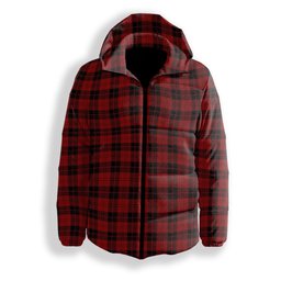 ScotsTee Shop Scottish Campbell of Armaddie Premium Tartan Down Jacket Winter White Duck Down Plaid