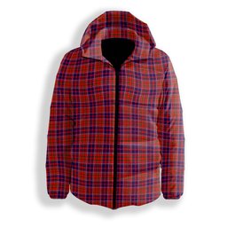 ScotsTee Shop Scottish Cameron of Lochiel Modern Premium Tartan Down Jacket Winter White Duck Down Plaid