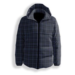 ScotsTee Shop Scottish Clark (Clergy) Modern Clan Premium Tartan Down Jacket Winter White Duck Down Plaid