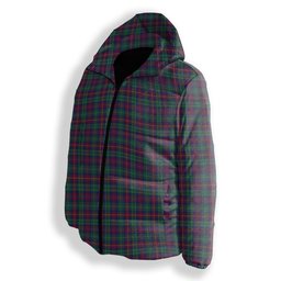 ScotsTee Shop Scottish Cairns of Finavon Modern Premium Tartan Down Jacket Winter White Duck Down Plaid