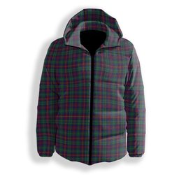 ScotsTee Shop Scottish Cairns of Finavon Modern Premium Tartan Down Jacket Winter White Duck Down Plaid