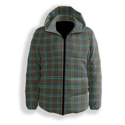 ScotsTee Shop Scottish Currie of Arran Modern Clan Premium Tartan Down Jacket Winter White Duck Down Plaid