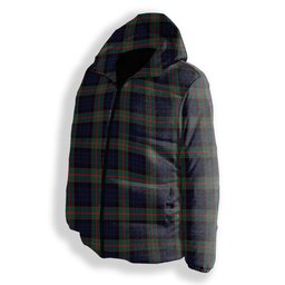 ScotsTee Shop Scottish Fletcher of Dunans Modern Premium Tartan Down Jacket Winter White Duck Down Plaid